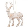 Ornament Brad Crăciun, Cerb, Alb Auriu, 13cm, Plastic, Oem