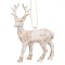 Ornament Brad Crăciun, Cerb, Alb Auriu, 13cm, Plastic