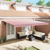 Cortina Retractabilă Stripe Roșu și Alb 500x300 cm țesătură