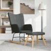VidaXL Scaun balansoar cu taburet, gri &icirc;nchis, textil
