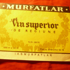 Eticheta veche Vin Murfatlar - 1970 Vin superior de regiune 1 l