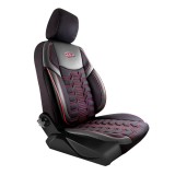 Set Huse Scaune Auto Panda Berlin, negru cu cusatura rosie, 11 piese Automobile ProTravel