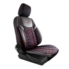 Set Huse Scaune Auto Panda Berlin, negru cu cusatura rosie, 11 piese Automobile ProTravel foto