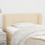 vidaXL Tăblie de pat cu aripioare crem 83x23x78/88 cm material textil