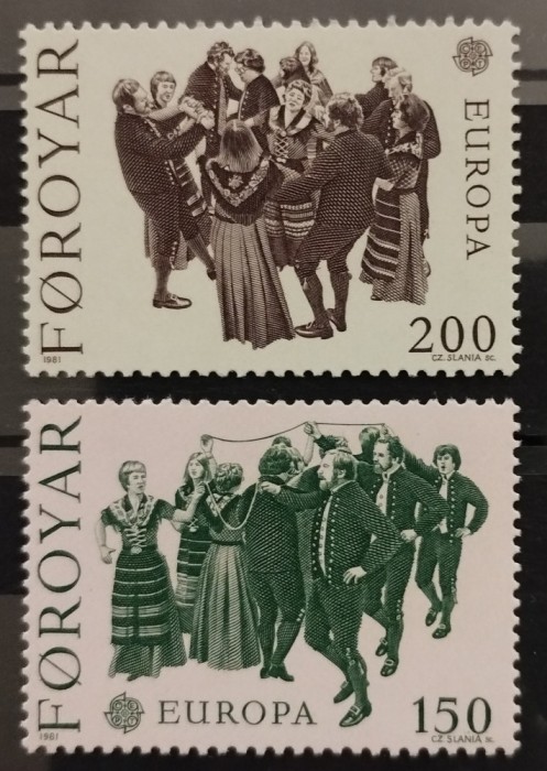 BC127, Insulele Feroe 1981, serie folclor, dansuri, europa cept