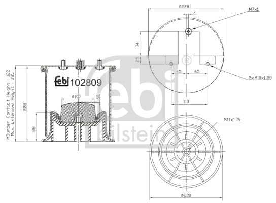 FEBI BILSTEIN 102809 Burduf, suspensie pneumatica