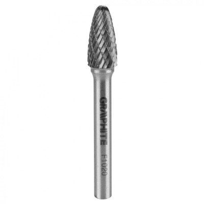 Freza rotativa din carbura HM, tip F (ovala rotunjita), 10x20mm, tija 6x45mm 55H371 foto