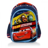 Ghiozdan cu 2 compartimente Team Lightning McQueen, Cars, Disney Cars