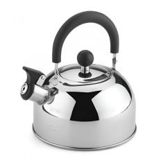 Ceainic cu fluier Brius&trade;, 1.8 L, maner termoizolant, compatibil cu toate sursele de caldura, inclusiv inductie, ideal pentru cafea, ceai, Argintiu