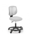 Scaun birou copii HM Nani, ergonomic, inaltime ajustabila, suport picioare, fara cotiere, mesh, 80 kg, gri