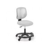 Scaun birou copii HM Nani, ergonomic, inaltime ajustabila, suport picioare, fara cotiere, mesh, 80 kg, gri