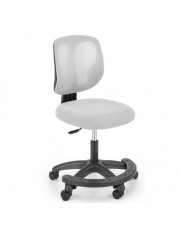 Scaun birou copii HM Nani, ergonomic, inaltime ajustabila, suport picioare, fara cotiere, mesh, 80 kg, gri