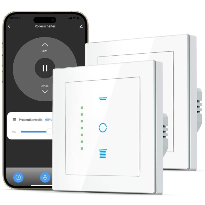 Intrerupator Smart pentru Jaluzele, Compatibil cu Alexa, Google Home si Siri, pentru Rulouri si Draperii Set 4 Bucati, Compact - CN