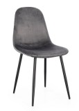 Cumpara ieftin Set 4 scaune otel negru catifea gri Irelia 44x53x84 cm