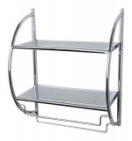 Etajera cu montare pe perete, Wenko, Exclusive, 2 rafturi, 26 x 54.5 x 45.5 cm, inox