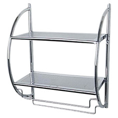 Etajera cu montare pe perete, Wenko, Exclusive, 2 rafturi, 26 x 54.5 x 45.5 cm, inox