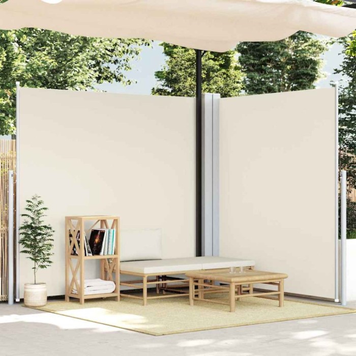 Copertină laterală retractabilă, crem, 200x600 cm