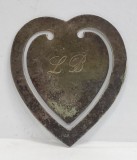 Semn de carte din argint, in forma de inima, Germania, cca. 1900