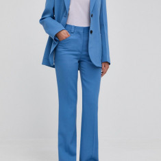 Victoria Beckham pantaloni de lana femei, lat, high waist