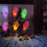 Sir de lumina cu LED de Craciun - autocolant gel pentru geam - 6 LED-uri - 2 x AA, Oem