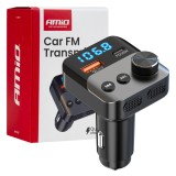 Modulator auto FM Bluetooth AMiO 1x USB-A 1x USB-C 12/24V, microfon incorporat, handsfree, Android iOS, frecventa 87,5-108 MHz, cod 04647
