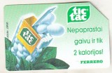 bnk card Cartele telefonice - Lithuania - URMET - Ferrero Tic-Tac - Col:LT-LTV-M029