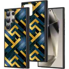 Hus&Auml; pentru samsung galaxy s25 ultra, dc cobalt marble, protec&Egrave;ie camer&Auml;, anti&Egrave;oc, design slim, galben - albastru