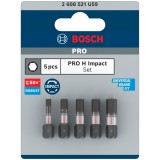 Bosch PRO Impact - Set capete de insurubare profil HEX 5 bucati