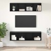 Set comodă TV Pe perete 2 pcs Stejar negru 37 x 37 x 142.5 cm