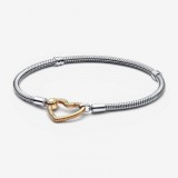 Bratara Pandora Moments 569539C00-18 Dama, Aur 14k, Inima, Lant Galben, 18 cm