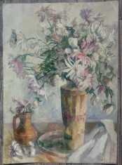 Vaze cu flori, natura statica// ulei pe carton subtire foto