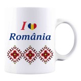 Cana alba personalizata &quot;Iubesc Romania&quot;, INOVATIX&reg;. 330ml