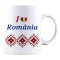 Cana alba personalizata &quot;Iubesc Romania&quot;, INOVATIX&reg;. 330ml