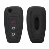 Husa Cheie Auto pentru Ford - 3 Butoane, Silicon, Negru, 46012.01, Kwmobile