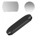 Suport auto magnetic pentru telefoane, 2 placi metal incluse, suport lateral pentru cablu, 7 x 2.2 cm, negru