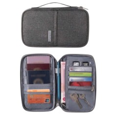 Borseta rezistenta la apa pentru pasaport, organizator multifunctional, portofel pentru documente de calatorie - Gri