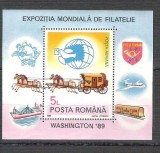 Romania 1989 Expo Washington, perf. sheet, MNH Z.030
