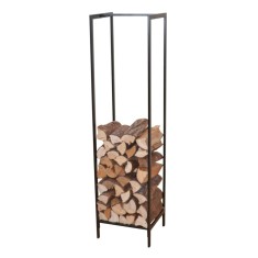 Suport pentru lemne de foc Taarbec 140 x 35 x 35 cm otel negru mat [en.casa] HausGarden Leisure