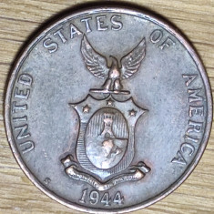 Insulele Filipine -piesa de istorie WW2- 1 centavo 1944 S - administratie SUA