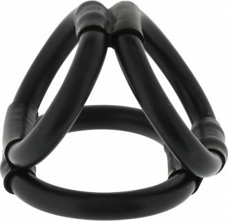 Inel Penis TriRing Cock-Cage, Negru foto