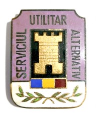 INSIGNA SERVICIUL UTILITAR ALTERNATIV DIMENSIUNI MARI 35/27 MM