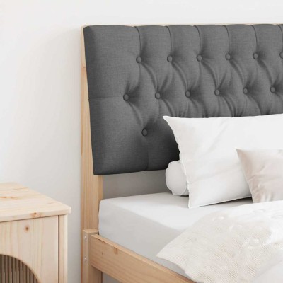 vidaXL Tăblie tapițată Gri &amp;icirc;nchis 100 cm Lemn de pin masiv 879355 foto