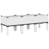 Cumpara ieftin Jardiniera de gradina cu picioare, alb, 120x40x42 cm, PP