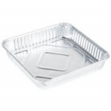 Set de 3 Caserole cu Capac din Aluminiu, 222x173x45 mm pentru 4 Portii, Dreptunghiulare, Caserola Aluminiu de Unica Folosinta, Tavi de Unica Folosinta