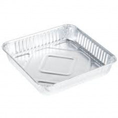 Set de 3 Caserole cu Capac din Aluminiu, 222x173x45 mm pentru 4 Portii, Dreptunghiulare, Caserola Aluminiu de Unica Folosinta, Tavi de Unica Folosinta