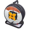 Prelungitor Electric cu Rola HBM, 50m, 3x1.5mm&sup2;, 4 Prize, Protectie Supratensiune, IP44