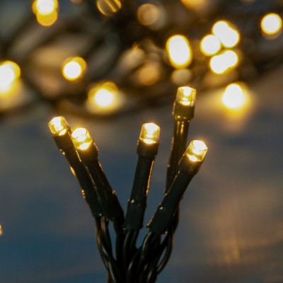Instalație de Lumini LED, 100 Becuri, Alb Cald, Extensibilă, 6.07m, Cablu Verde foto