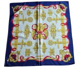 EȘARFĂ - BATIC VINTAGE DIN MĂTASE, MODELUL FERRONNERIE - HERMES, ANII'70