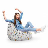 Fotoliu Puf Bean Bag tip Para XL Arici si Vulpe Alb, Updeco