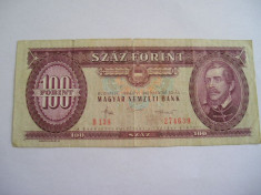 MDBS - BANCNOTA UNGARIA - 100 FORINTI - 1984 foto